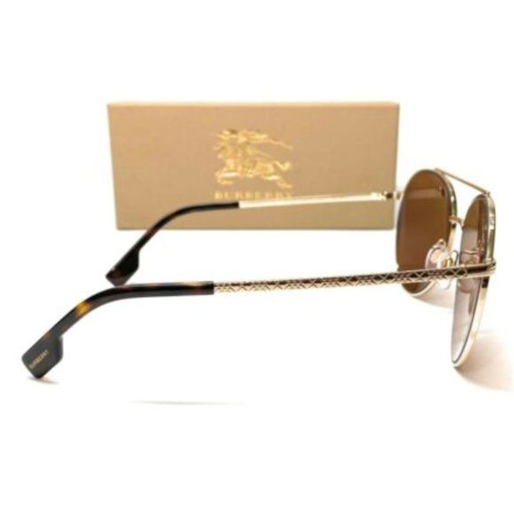 Burberry Women's Pale Gold and Brown Sunglasses! - Picture 3 of 4